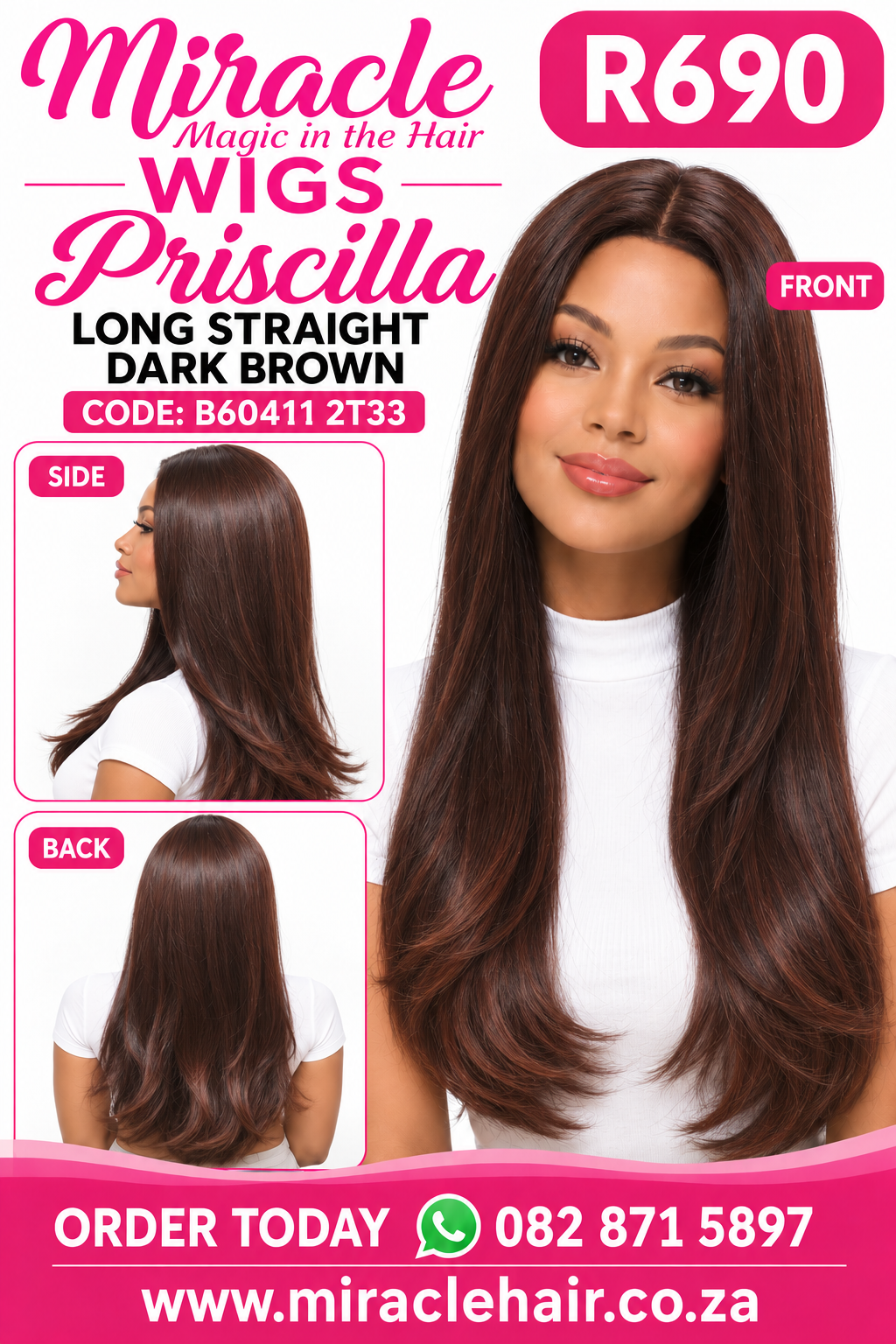 Priscilla Dark Brown Long
